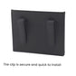 Black leather storage box with two loop clips for hanging