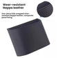 Dark leather car trash can storage box with reinforced stitched edge