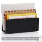 Black desktop mail organizer stand holding greeting cards and envelopes