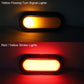 Flashing LED trailer taillight with yellow turn signal and red strobe light glow