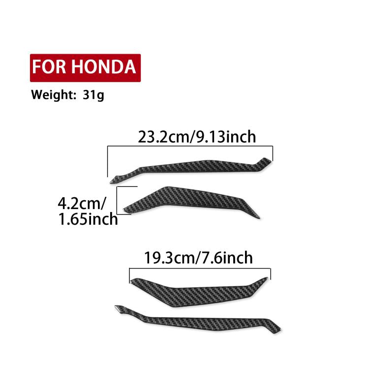 Handguard upper protector set dimensions shown, carbon-look curved pieces