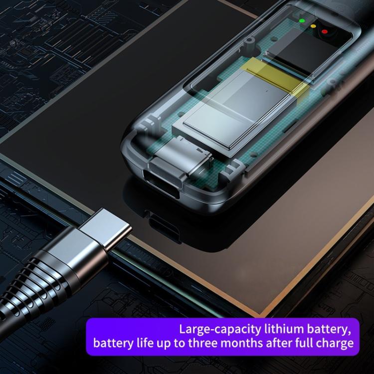 Breathalyzer close-up showing internal components and large rechargeable battery