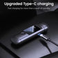 Portable breath alcohol tester charging with USB-C cable connected to dark device