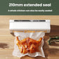 Vacuum packaging machine with extended seal closing a bagged whole chicken