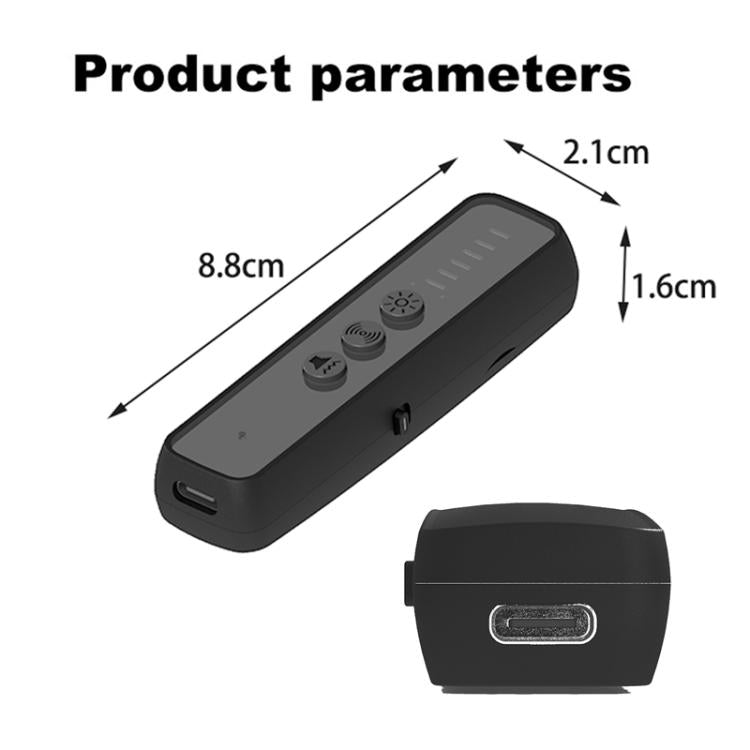Wireless signal detector with side port and rear connector view