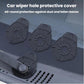 Black wiper hole protective covers set, molded round covers for car vents