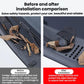 Black wiper hole protective covers, before-and-after installation on car grille
