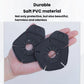 Set of 10 black flexible wiper hole protective covers in hand