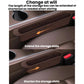 Retractable car seat storage box shown extended and shortened for flexible capacity