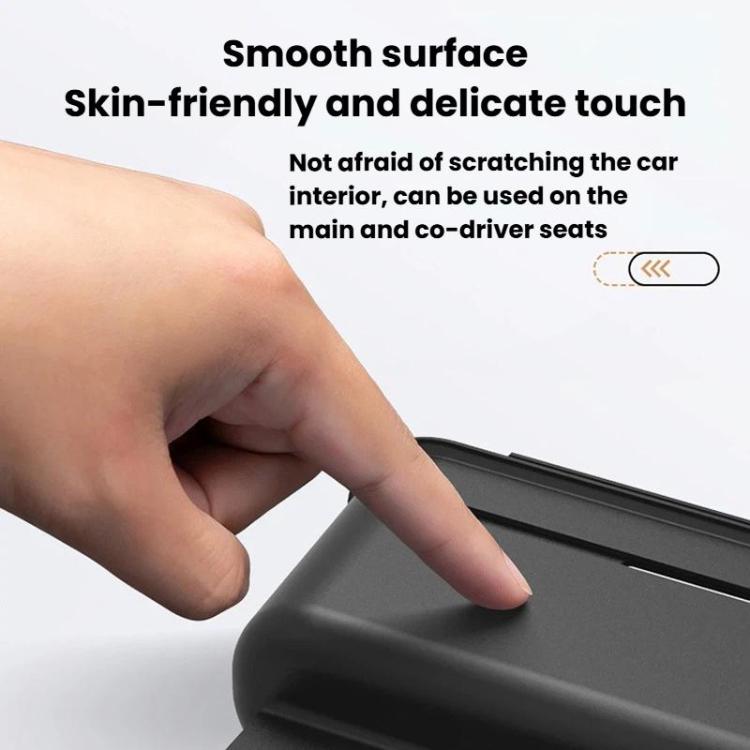 Smooth retractable storage box surface with finger pointing at matte finish