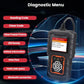 Handheld OBDII diagnostic scanner with color menu screen and orange control keypad