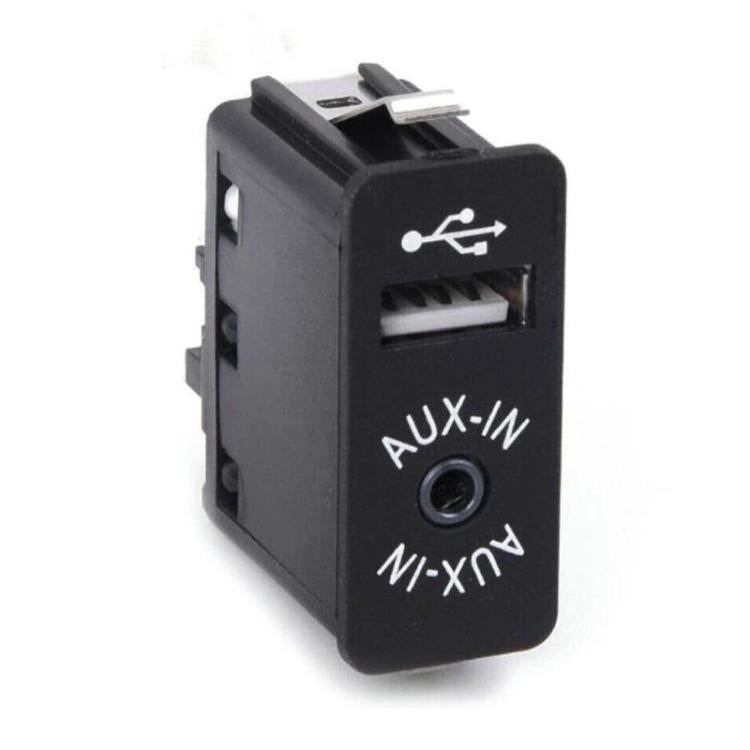 Black AUX-IN switch panel with USB port and 3.5mm audio jack on front