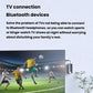 Bluetooth AUX adapter connected near a TV for pairing with compatible Bluetooth devices