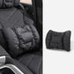 Car headrest and lumbar cushion set, dark gray padded rollers