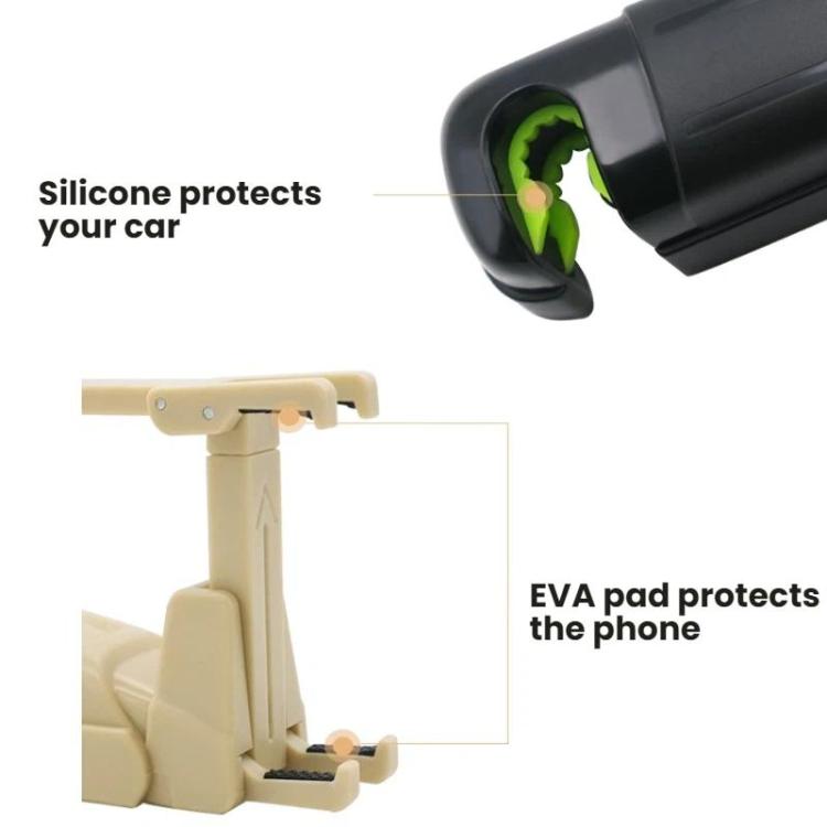 Car phone holder with silicone pads and extendable hook clip for secure grip