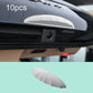White silicone rear camera rain shield cap with curved visor for reversing camera