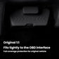 Dark silicone OBD diagnostic port cover shield with raised OBD marking