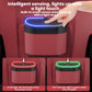 Red and black car trash can storage box with touch-activated glowing light ring
