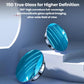 Round suction cup mirror with blue reflective lens on curved mounting base