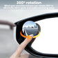 Black 360° rotating blind spot mirror with round reflective lens