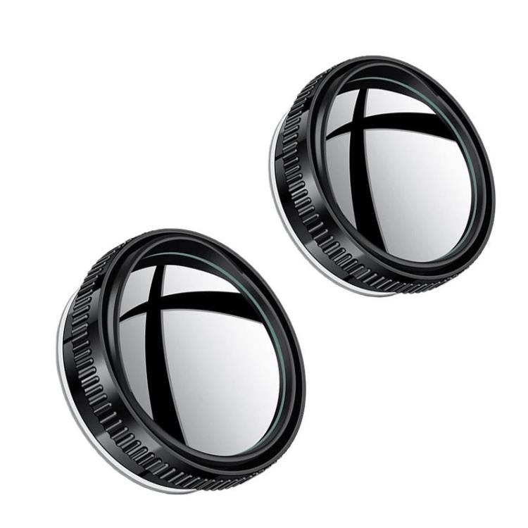 Wide-angle reversing mirror pair with suction cup and rain guard, black