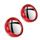 Wide-angle reversing mirror pair with suction cup and rain guard, red