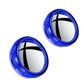 Wide-angle reversing mirror pair with suction cup and rain guard, blue