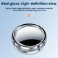 Wide-angle reversing mirror with suction cup and rain guard, silver, close-up
