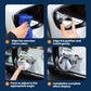 Suction-cup wide-angle reversing mirror showing cleaning and alignment steps