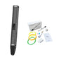 Black 3D printing pen kit with OLED display and detachable body, temperature control