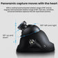 Black 360-degree panoramic camera with vertical and horizontal rotation base