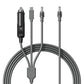 Car charger cable with USB and DC connector ends, gray