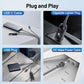 Car charging cable set with USB and cigarette-lighter plug connectors, gray