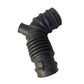 Black molded air intake hose with ribbed corrugation and angled outlet