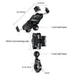 Adjustable ball-head bike phone holder base, black, with clamp and connecting rod
