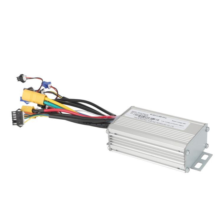 Electric scooter controller with silver aluminum casing and multi-wire harness