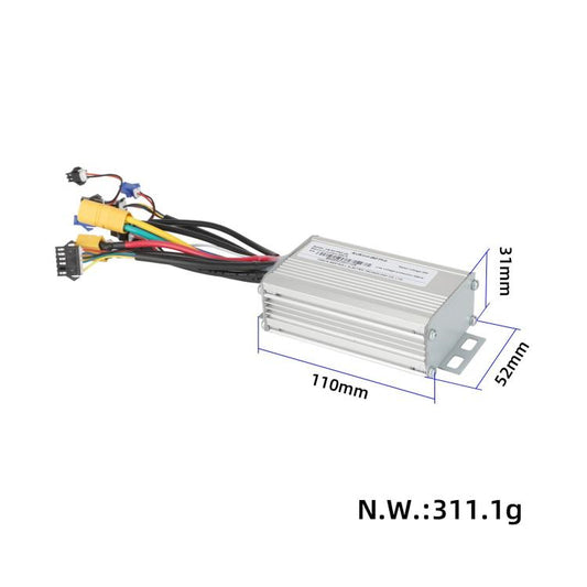 Silver electric scooter controller with side bracket and wire connector harness