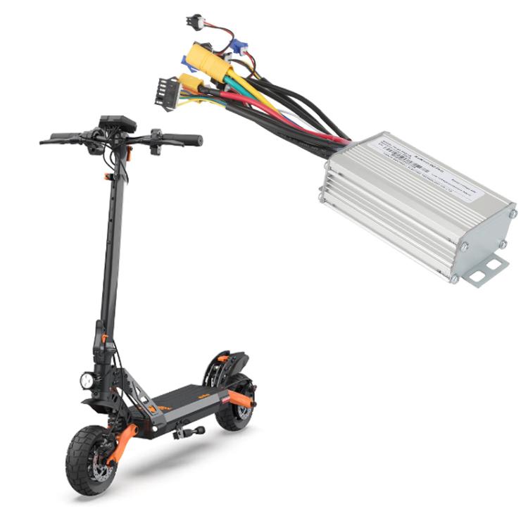 Electric scooter with installed controller box and wired harness