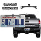 Universal rear camera license plate bracket mounted on vehicle