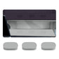 Set of gray oval silicone hole plugs with ribbed pattern, shown near vehicle panel