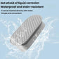 Gray oval silicone hole plug with ribbed top and water droplets on surface