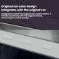 Gray oval silicone hole plugs on vehicle door panel, each with ribbed top