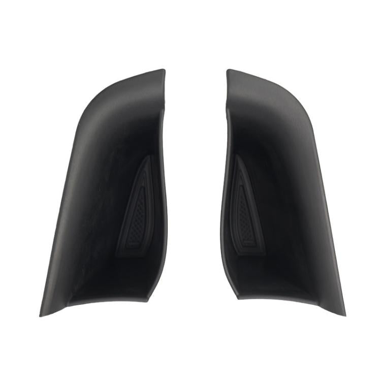 Black car door armrest storage box insert, two-piece set with textured icon panel