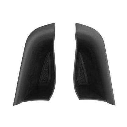 Black car door armrest storage box insert, two-piece set with textured icon panel