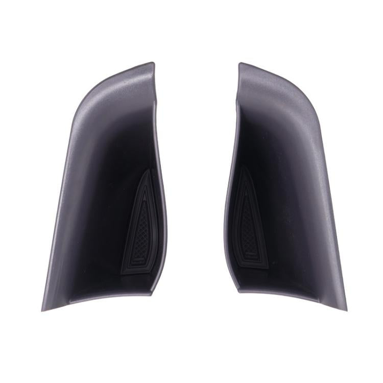 Gray/purple car door armrest storage box insert set, two pieces with textured icon