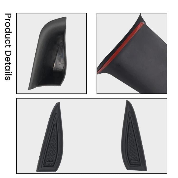 Car door armrest storage box insert pair, close-up showing textured panel detail