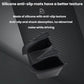 Car door armrest storage box with anti-slip silicone mat, textured surface detail