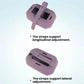 Purple silicone hanging tissue box showing adjustable strap mounting