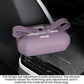 Purple silicone hanging tissue box with adjustable strap for seat mounting