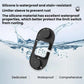 Black silicone door limiter sleeve with square opening and circular pads for rust protection.